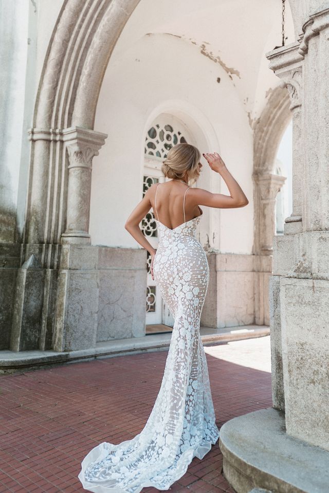 Tina Holly BB008 Sequin Mermaid Dress with Sheer Statement Sleeves