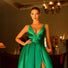 Tina Holly | BB209 Plunging Neckline With Classic Belt Mikado Ball Gown