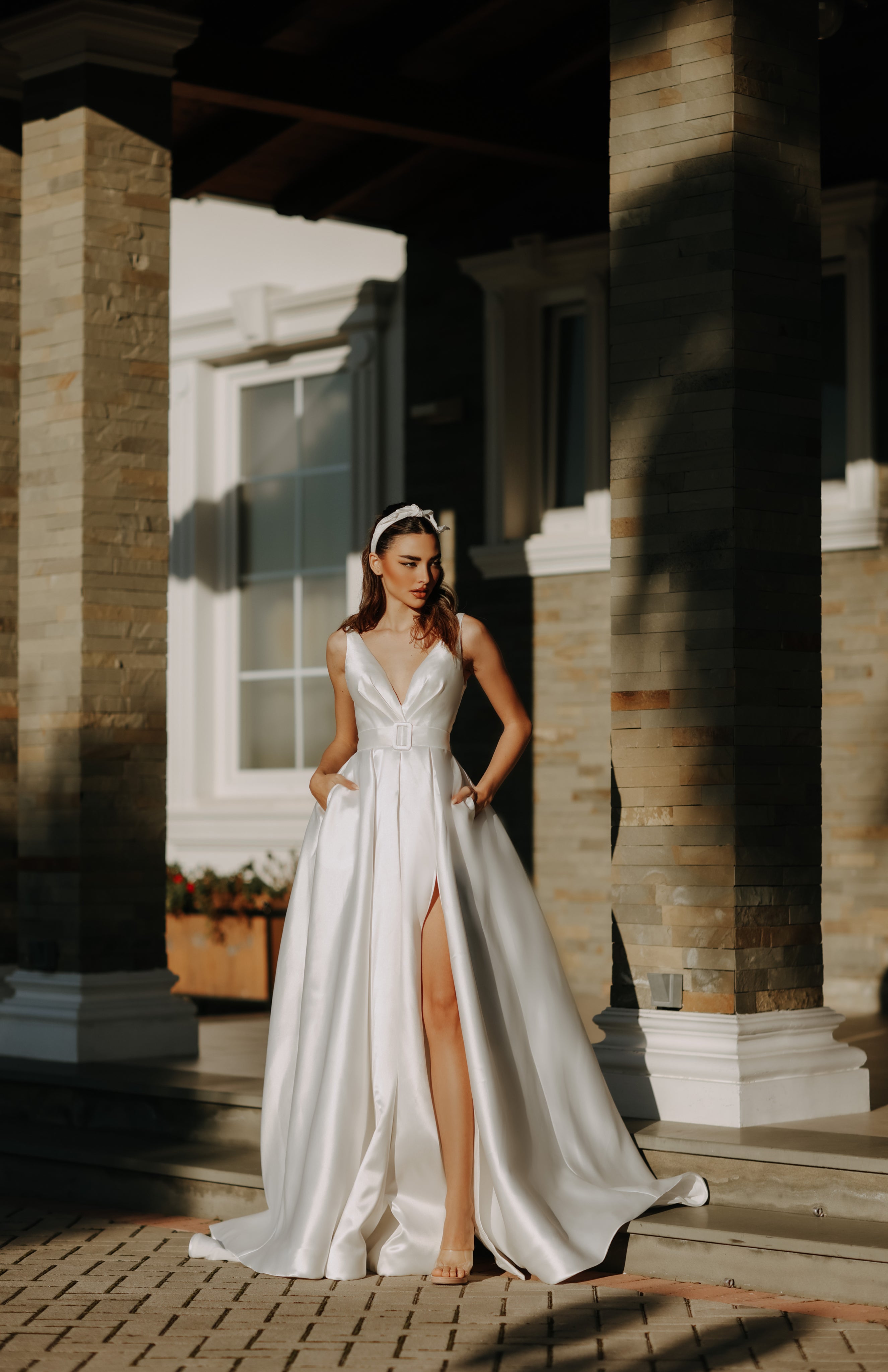 BB209W Thick Strap with Belt Ball Gown Wedding Dress