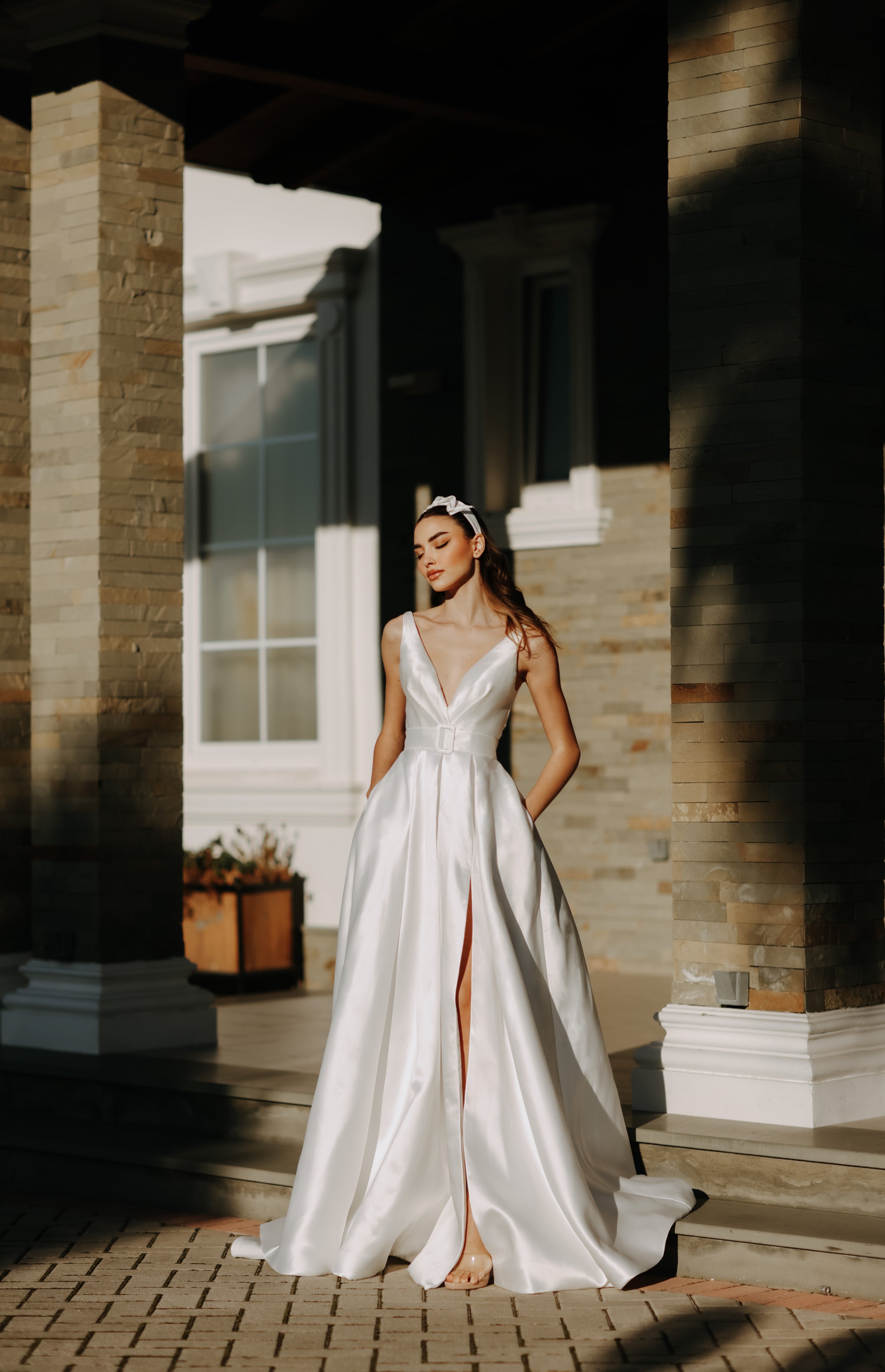 BB209W Thick Strap with Belt Ball Gown Wedding Dress