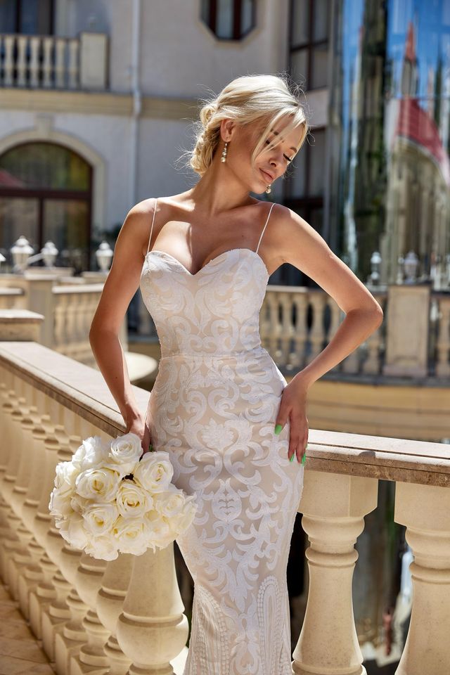 Tina Holly T17101W Sweetheart Sequin Mermaid Dress with Delicate Straps