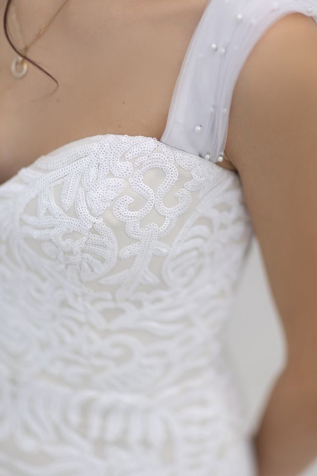 Tina Holly TW103 Sequin Mermaid Wedding Dress with Detachable Sleeves