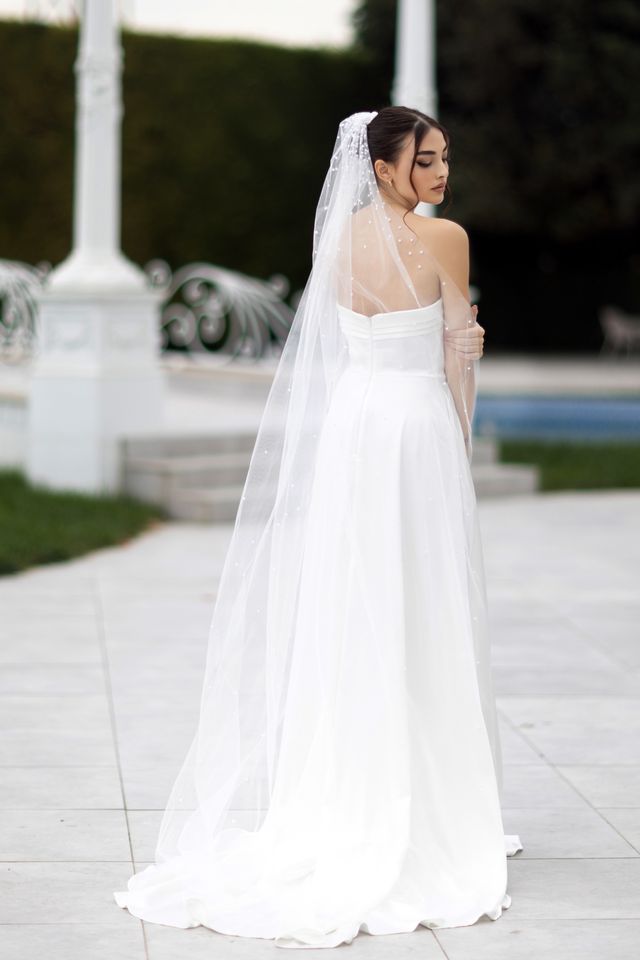 Tina Holly TW105 Romantic Soft Satin Bridal Gown with Sweetheart Neckline and Slit