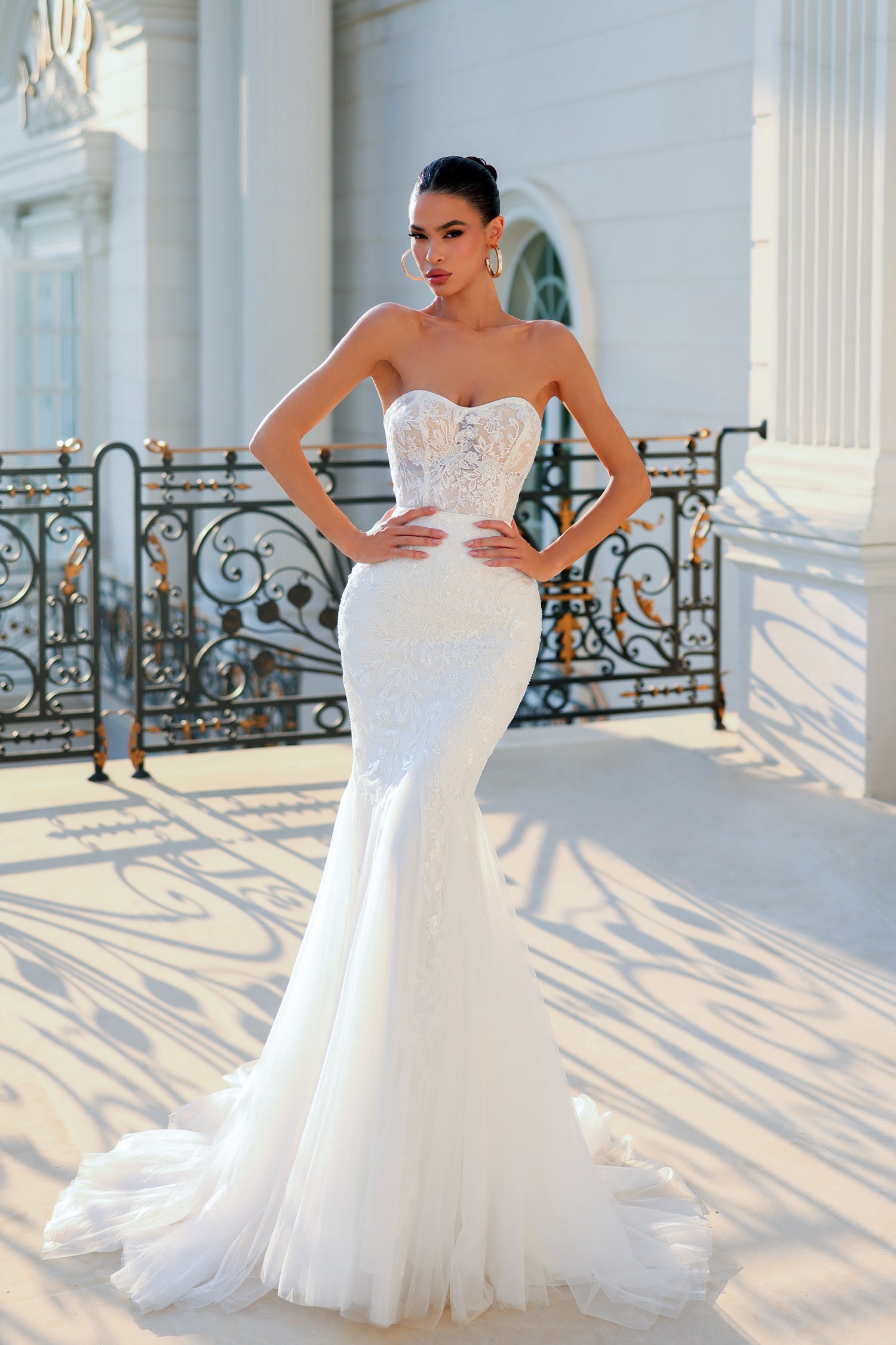 Tina Holly | SHIMMER TW122 Sweetheart Mermaid Fishtail Beaded Lace Wedding Dress (Made to Order)