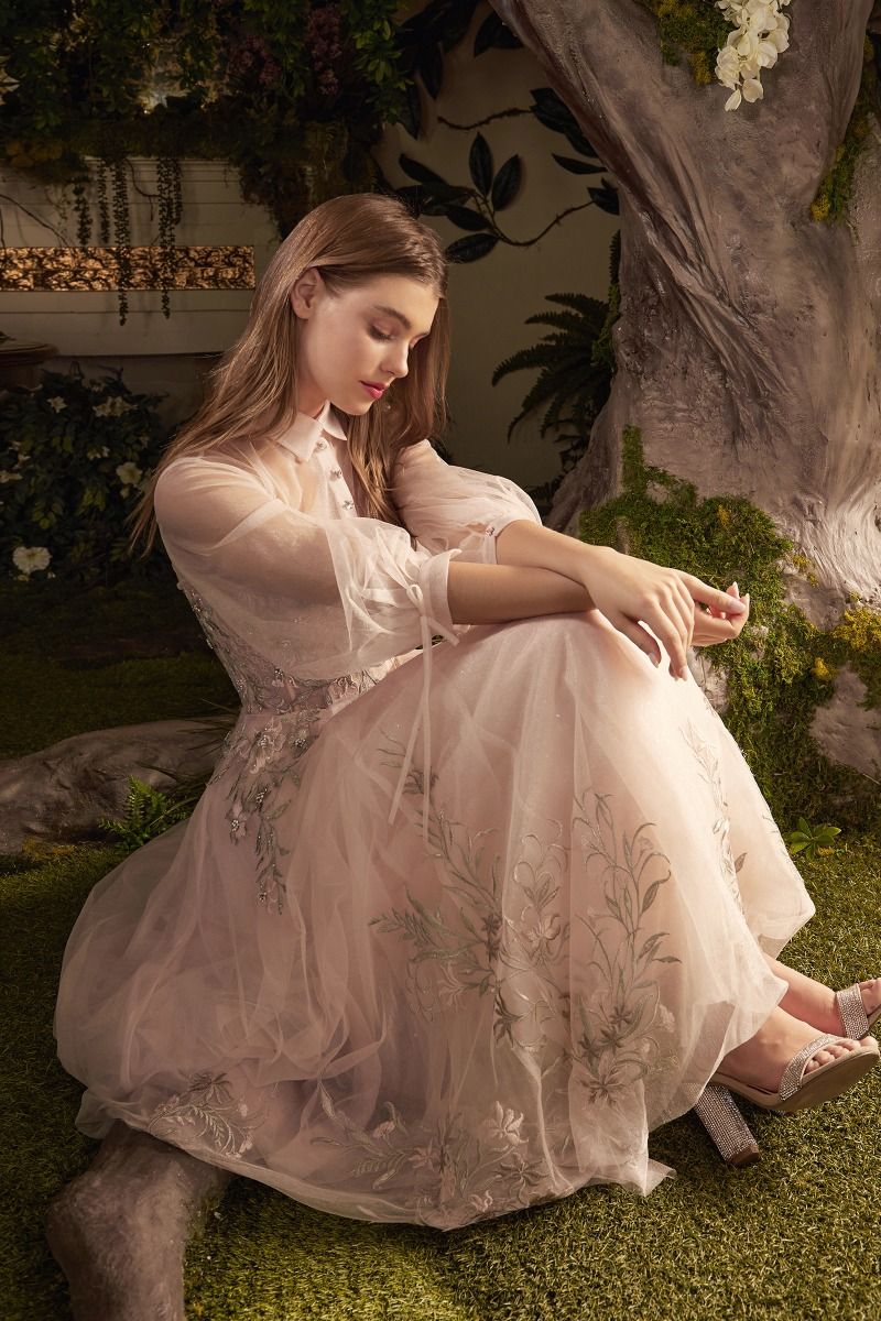 Andrea & Leo | Duchesa Long Sleeves Midi Dress (Made-To-Order)