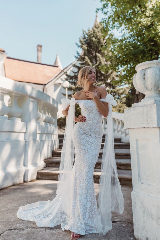 Tina Holly BB010 Off Shoulder Sequin Floral Mermaid Dress