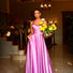BB210 Sweetheart Neckline with crossover bodies Full Length Satin Orchid Dress