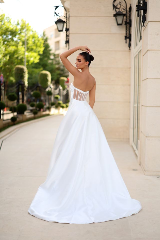 Tina Holly TE302 Off-White Mikado Strapless Bridal Gown (Made to Order)