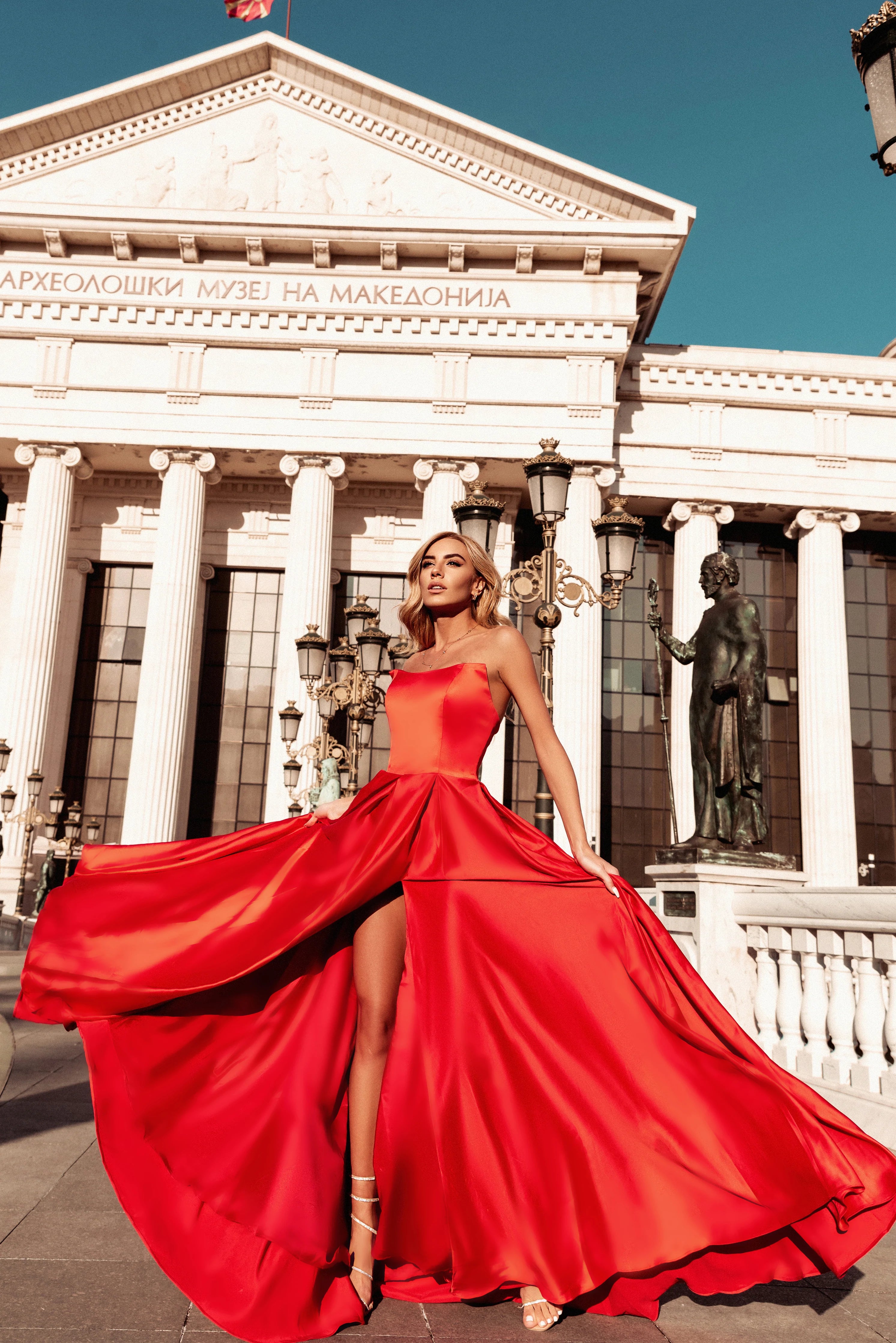 HDD Aurora Shiny Soft Satin Maxi Dress