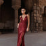 HDD Esme Wine Sequin Laced back Maxi dress