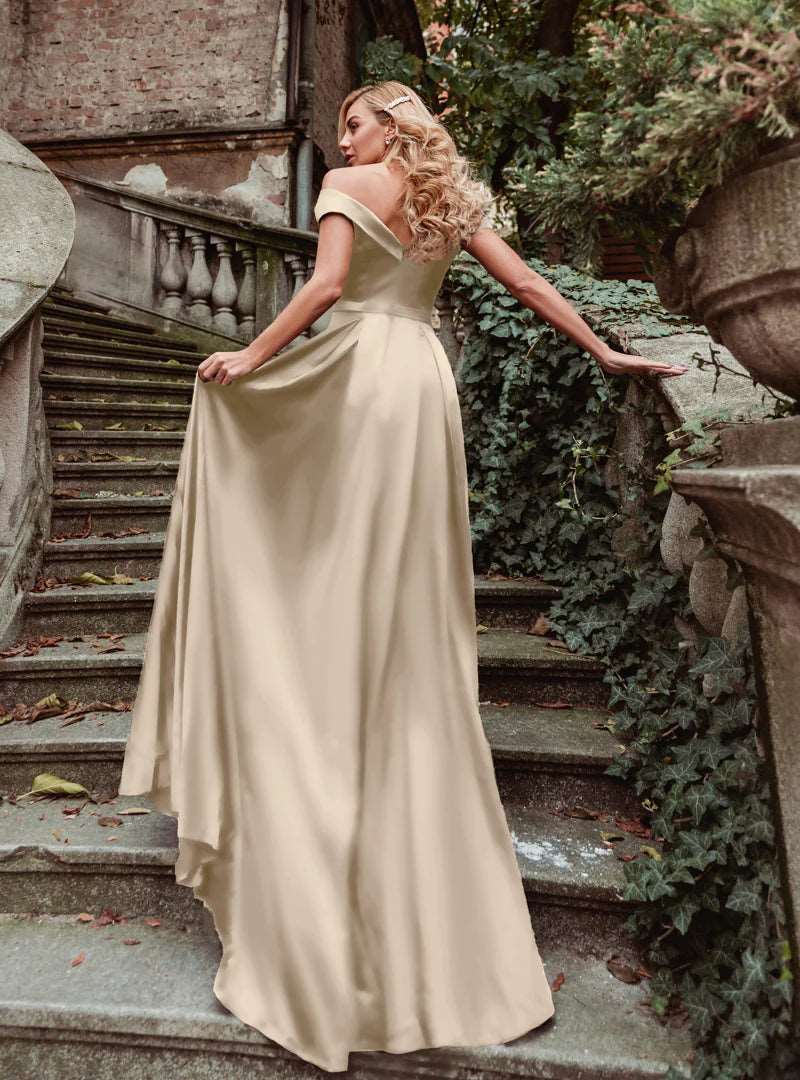 HDD Alexa Sweetheart Off-the-Shoulder Full-Length Dress
