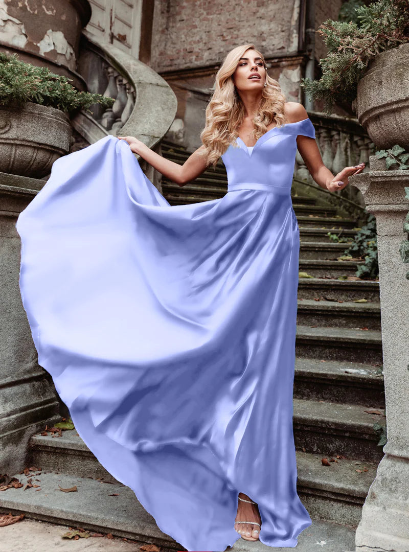 HDD Alexa Sweetheart Off-the-Shoulder Full-Length Dress