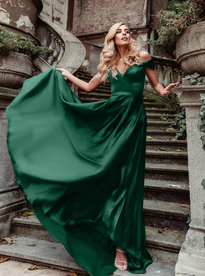 HDD Alexa Sweetheart Off-the-Shoulder Full-Length Dress