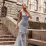 HDD Jenna Sequin Plunging Neckline Mermaid-tailed dress