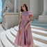 Tina Holly | TK315 Silky Satin One Shoulder Tea Length Dress