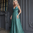 Tina Holly | TW079 Shiny Polyester Spaghetti Strap Full Length Dress (Made-To-Order)