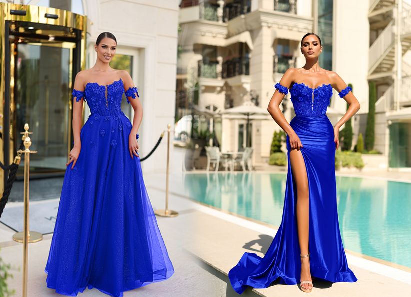 Tina Holly TK582 Beaded 3D Lace Satin Ball Gown with Detachable Sleeves (Made to Order)