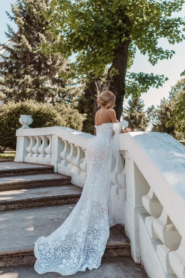 Tina Holly BB010 Off Shoulder Sequin Floral Mermaid Dress (Made to Order)