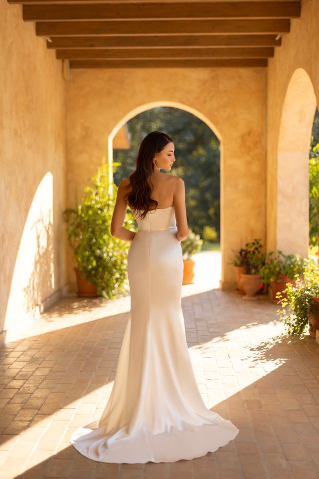 Tina Holly TT003W Strapless Sweetheart Gown with High Slit (Made to Order)