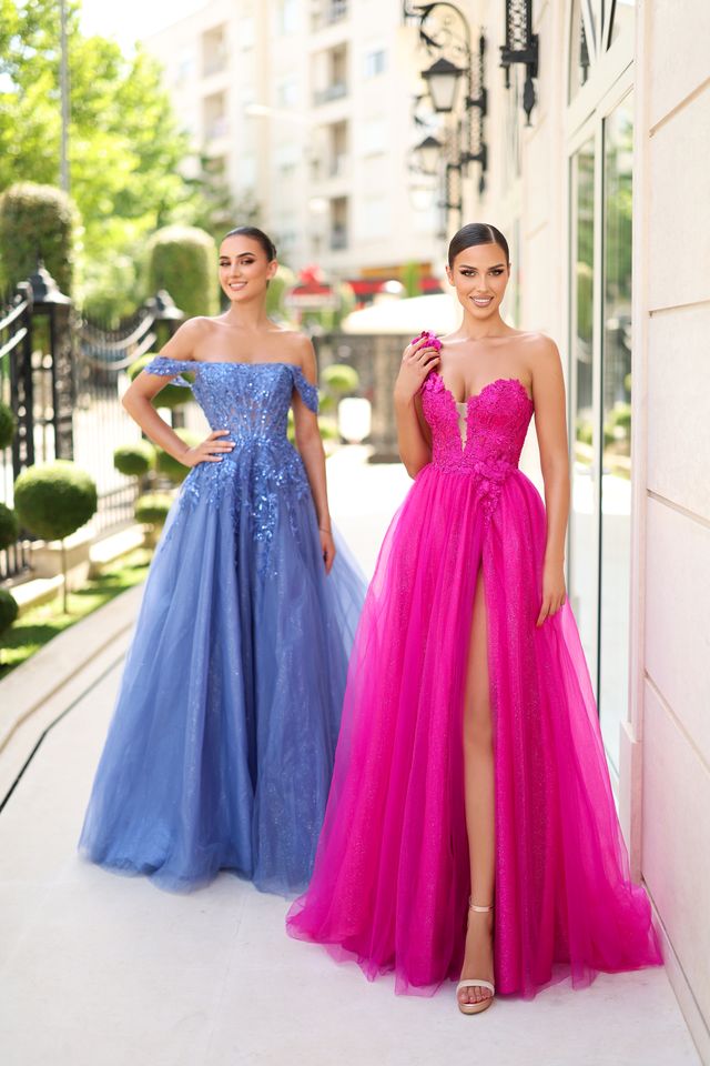 Tina Holly TK554 One-Shoulder Beaded Lace & Tulle Slit Dress (Made to Order)